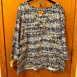 EUC Ruby Rd 1X V-neck 3/4 sleeve top
